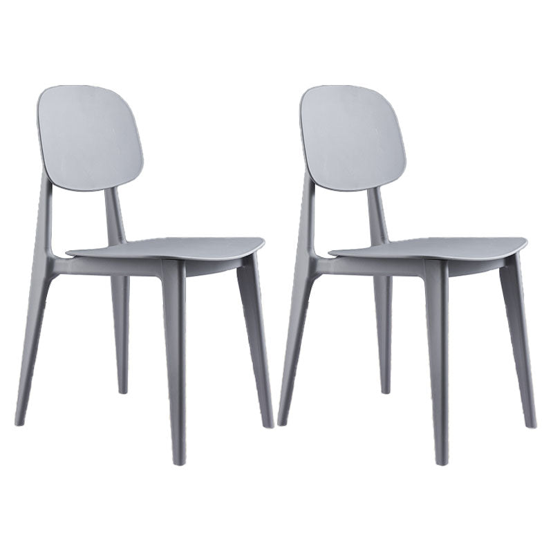 Modern Chair Dining Armless Chair with Plastic Legs for Kitchen Grey 2 Piece Set Clearhalo ' kitchen&dining_furn' 'Dining Chairs' 'Dining Tables & Seating' 'dining_chair' 'furn' 'furn_dining_chair' 'Furniture' 'furniture_dining_chair' 'Kitchen & Dining Furniture' 'kitchen' 4655662