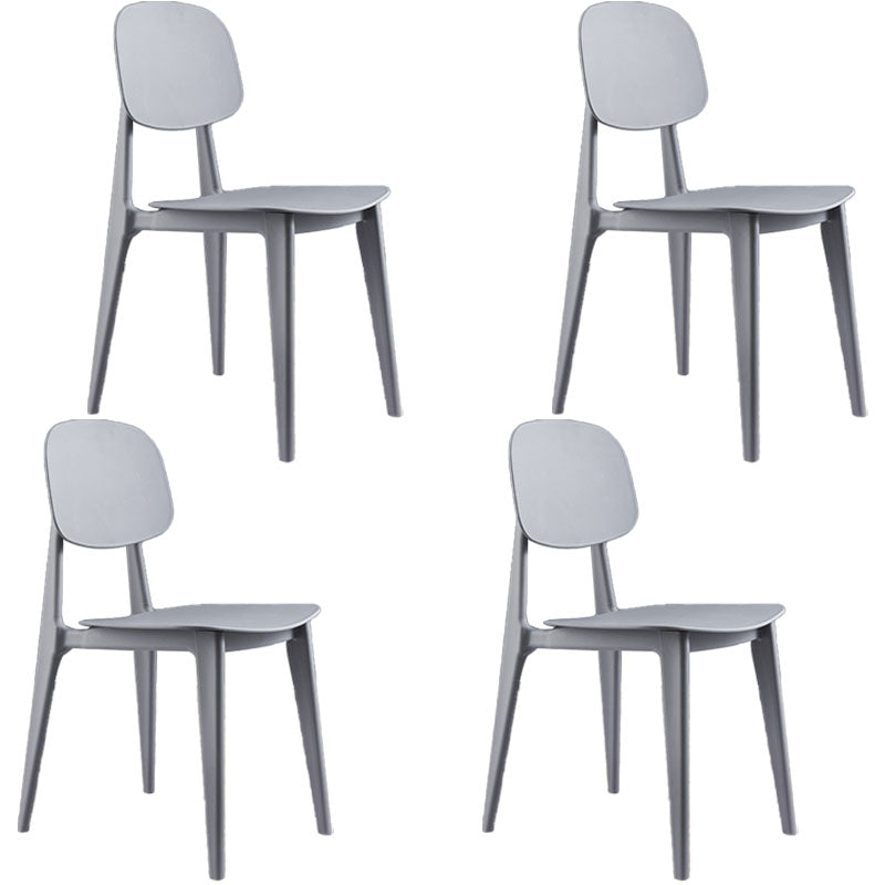Modern Chair Dining Armless Chair with Plastic Legs for Kitchen Grey 4 Piece Set Clearhalo ' kitchen&dining_furn' 'Dining Chairs' 'Dining Tables & Seating' 'dining_chair' 'furn' 'furn_dining_chair' 'Furniture' 'furniture_dining_chair' 'Kitchen & Dining Furniture' 'kitchen' 4655663