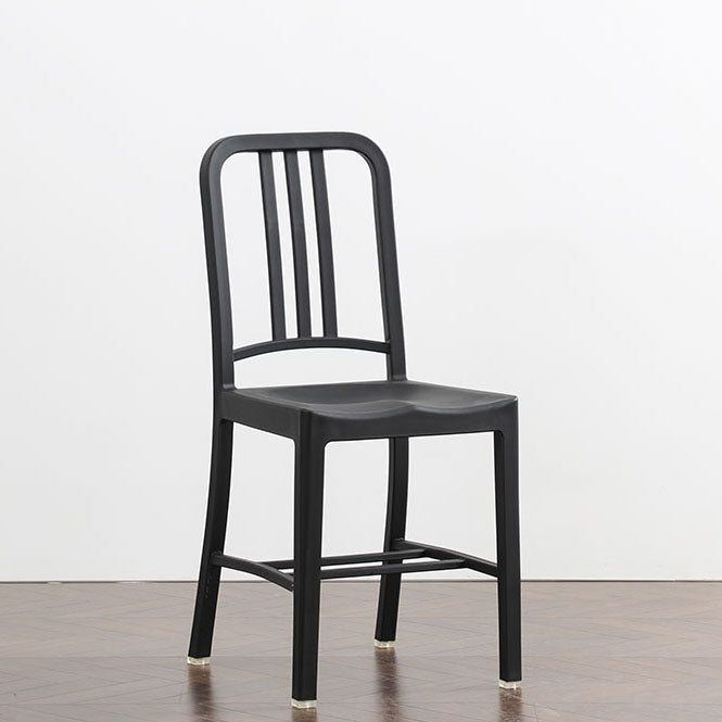 Modern Home Slat Back Side Chair Matte Finish Plastic Dining Chair Clearhalo ' kitchen&dining_furn' 'Dining Chairs' 'Dining Tables & Seating' 'dining_chair' 'furn' 'furn_dining_chair' 'Furniture' 'furniture_dining_chair' 'Kitchen & Dining Furniture' 'kitchen' 4655665