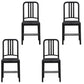 Modern Home Slat Back Side Chair Matte Finish Plastic Dining Chair Black 4 Piece Set Clearhalo ' kitchen&dining_furn' 'Dining Chairs' 'Dining Tables & Seating' 'dining_chair' 'furn' 'furn_dining_chair' 'Furniture' 'furniture_dining_chair' 'Kitchen & Dining Furniture' 'kitchen' 4655667