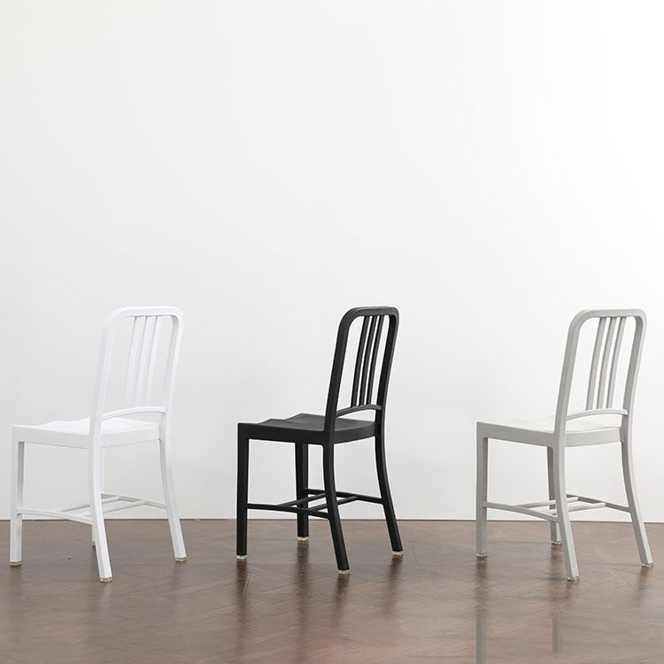 Modern Home Slat Back Side Chair Matte Finish Plastic Dining Chair Clearhalo ' kitchen&dining_furn' 'Dining Chairs' 'Dining Tables & Seating' 'dining_chair' 'furn' 'furn_dining_chair' 'Furniture' 'furniture_dining_chair' 'Kitchen & Dining Furniture' 'kitchen' 4655670