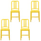Modern Home Slat Back Side Chair Matte Finish Plastic Dining Chair Yellow 4 Piece Set Clearhalo ' kitchen&dining_furn' 'Dining Chairs' 'Dining Tables & Seating' 'dining_chair' 'furn' 'furn_dining_chair' 'Furniture' 'furniture_dining_chair' 'Kitchen & Dining Furniture' 'kitchen' 4655673