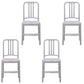 Modern Home Slat Back Side Chair Matte Finish Plastic Dining Chair Light Gray 4 Piece Set Clearhalo ' kitchen&dining_furn' 'Dining Chairs' 'Dining Tables & Seating' 'dining_chair' 'furn' 'furn_dining_chair' 'Furniture' 'furniture_dining_chair' 'Kitchen & Dining Furniture' 'kitchen' 4655675