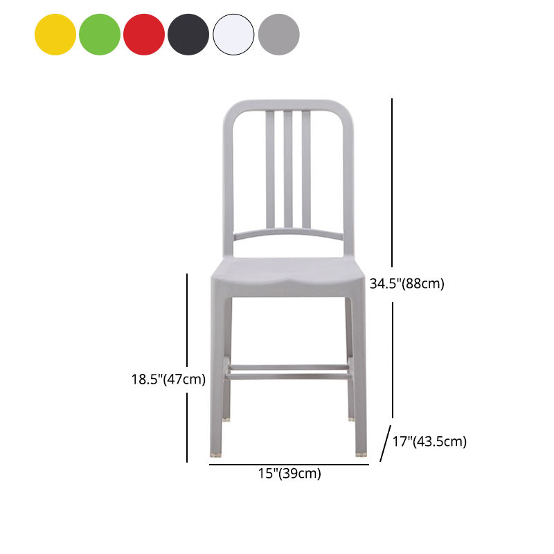 Modern Home Slat Back Side Chair Matte Finish Plastic Dining Chair Clearhalo ' kitchen&dining_furn' 'Dining Chairs' 'Dining Tables & Seating' 'dining_chair' 'furn' 'furn_dining_chair' 'Furniture' 'furniture_dining_chair' 'Kitchen & Dining Furniture' 'kitchen' 4655680