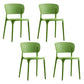 Colorful Plastic Dining Armless Chairs Nordic Style Open Back Side Chair Green 4 Piece Set Clearhalo ' kitchen&dining_furn' 'Dining Chairs' 'Dining Tables & Seating' 'dining_chair' 'furn' 'furn_dining_chair' 'Furniture' 'furniture_dining_chair' 'Kitchen & Dining Furniture' 'kitchen' 4655691