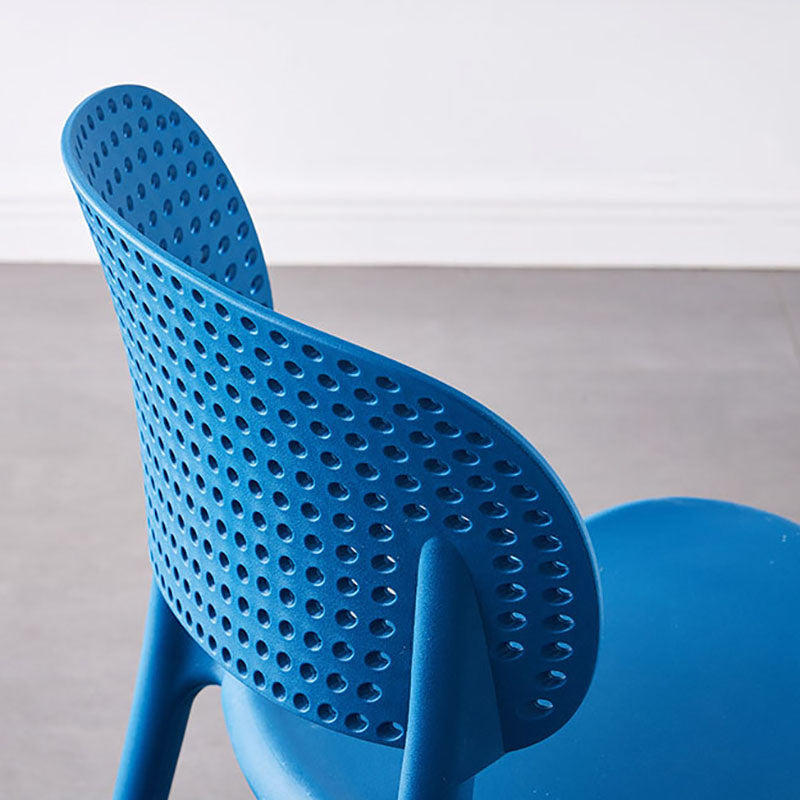 Colorful Plastic Dining Armless Chairs Nordic Style Open Back Side Chair Clearhalo ' kitchen&dining_furn' 'Dining Chairs' 'Dining Tables & Seating' 'dining_chair' 'furn' 'furn_dining_chair' 'Furniture' 'furniture_dining_chair' 'Kitchen & Dining Furniture' 'kitchen' 4655696