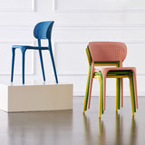 Colorful Plastic Dining Armless Chairs Nordic Style Open Back Side Chair Clearhalo ' kitchen&dining_furn' 'Dining Chairs' 'Dining Tables & Seating' 'dining_chair' 'furn' 'furn_dining_chair' 'Furniture' 'furniture_dining_chair' 'Kitchen & Dining Furniture' 'kitchen' 4655699