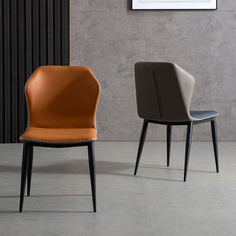 Industrial Faux Leather Dining Chairs Wingback Parsons Chair for Kitchen Clearhalo ' kitchen&dining_furn' 'Dining Chairs' 'Dining Tables & Seating' 'dining_chair' 'furn' 'furn_dining_chair' 'Furniture' 'furniture_dining_chair' 'Kitchen & Dining Furniture' 'kitchen' 4655704