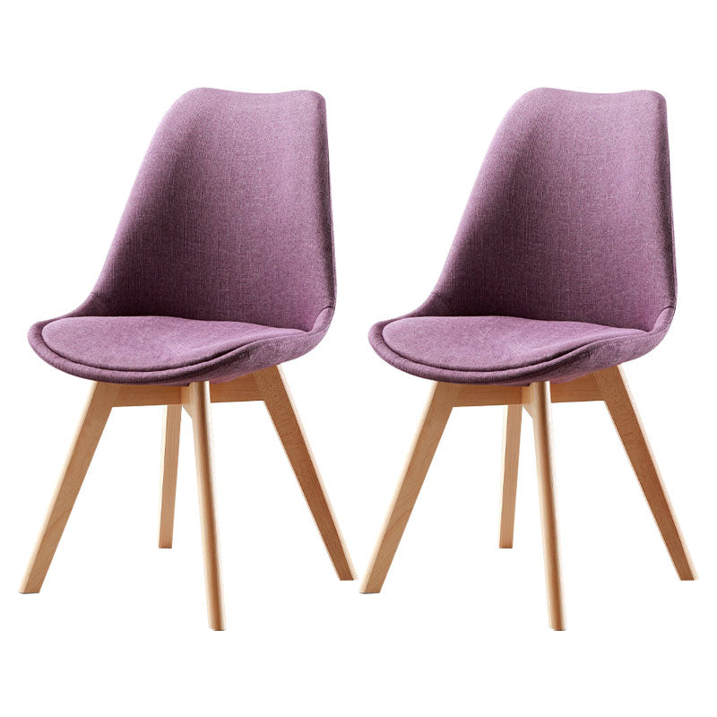 Modern Beech Solid Back Side Chair Matte Finish Upholstered Dining Chair Purple Set of 2 Clearhalo ' kitchen&dining_furn' 'Dining Chairs' 'Dining Tables & Seating' 'dining_chair' 'Furniture' 'furniture_dining_chair' 'Kitchen & Dining Furniture' 'kitchen' 4655723
