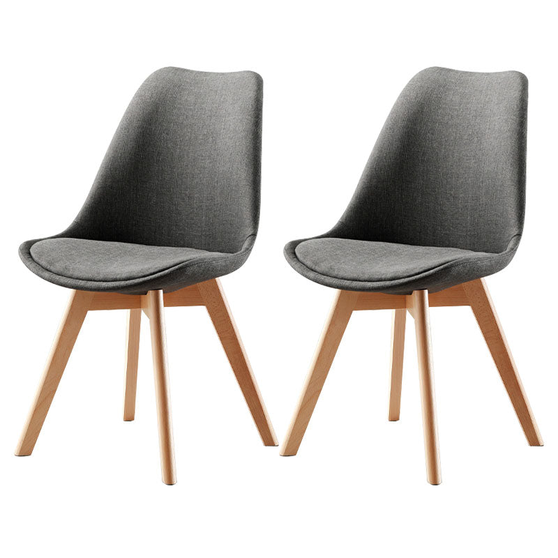 Modern Beech Solid Back Side Chair Matte Finish Upholstered Dining Chair Silver Gray Set of 2 Clearhalo ' kitchen&dining_furn' 'Dining Chairs' 'Dining Tables & Seating' 'dining_chair' 'Furniture' 'furniture_dining_chair' 'Kitchen & Dining Furniture' 'kitchen' 4655727