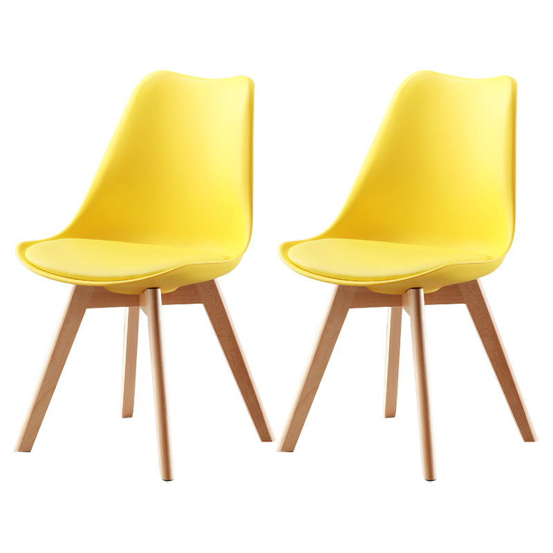 Modern Beech Solid Back Side Chair Matte Finish Upholstered Dining Chair Yellow Set of 2 Clearhalo ' kitchen&dining_furn' 'Dining Chairs' 'Dining Tables & Seating' 'dining_chair' 'Furniture' 'furniture_dining_chair' 'Kitchen & Dining Furniture' 'kitchen' 4655728