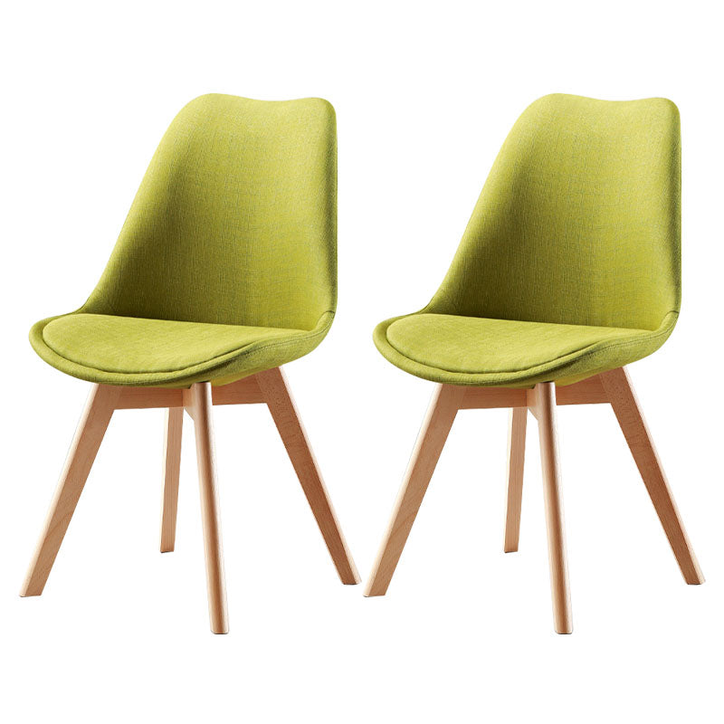 Modern Beech Solid Back Side Chair Matte Finish Upholstered Dining Chair Pea Green Set of 2 Clearhalo ' kitchen&dining_furn' 'Dining Chairs' 'Dining Tables & Seating' 'dining_chair' 'Furniture' 'furniture_dining_chair' 'Kitchen & Dining Furniture' 'kitchen' 4655731