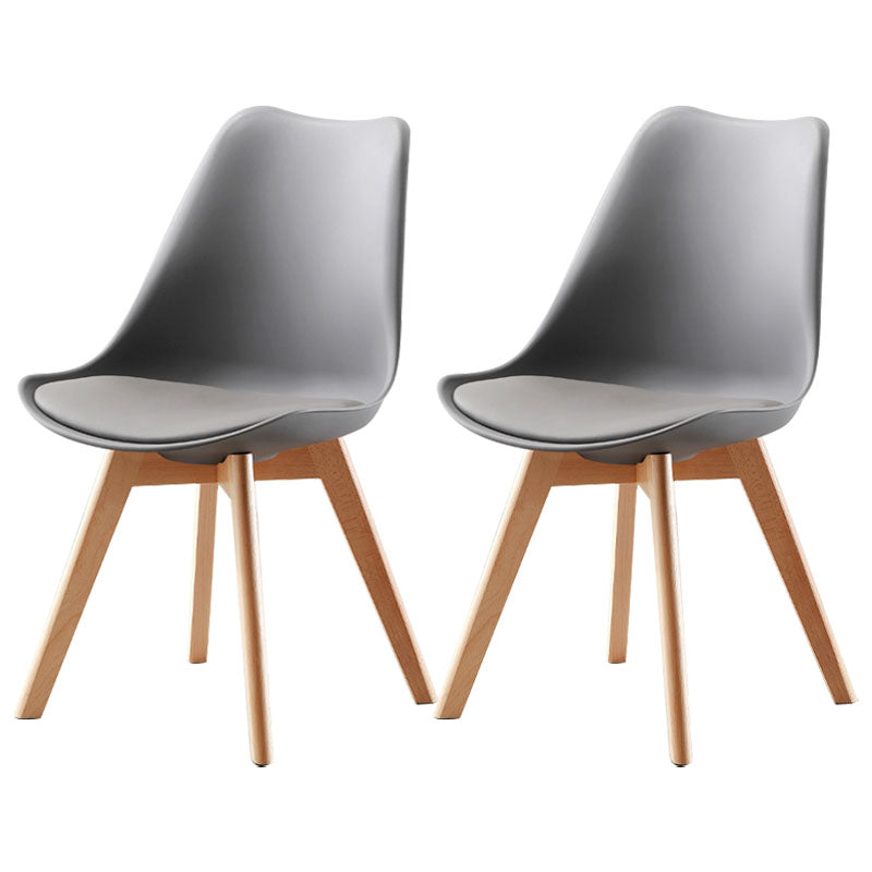 Modern Beech Solid Back Side Chair Matte Finish Upholstered Dining Chair Grey Set of 2 Clearhalo ' kitchen&dining_furn' 'Dining Chairs' 'Dining Tables & Seating' 'dining_chair' 'Furniture' 'furniture_dining_chair' 'Kitchen & Dining Furniture' 'kitchen' 4655737