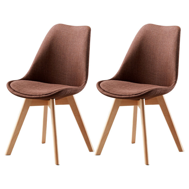 Modern Beech Solid Back Side Chair Matte Finish Upholstered Dining Chair Coffee Set of 2 Clearhalo ' kitchen&dining_furn' 'Dining Chairs' 'Dining Tables & Seating' 'dining_chair' 'Furniture' 'furniture_dining_chair' 'Kitchen & Dining Furniture' 'kitchen' 4655741