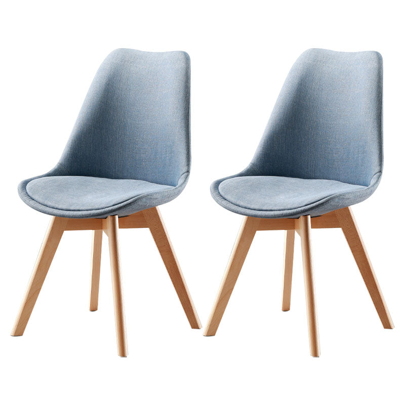 Modern Beech Solid Back Side Chair Matte Finish Upholstered Dining Chair Light Blue Set of 2 Clearhalo ' kitchen&dining_furn' 'Dining Chairs' 'Dining Tables & Seating' 'dining_chair' 'Furniture' 'furniture_dining_chair' 'Kitchen & Dining Furniture' 'kitchen' 4655742