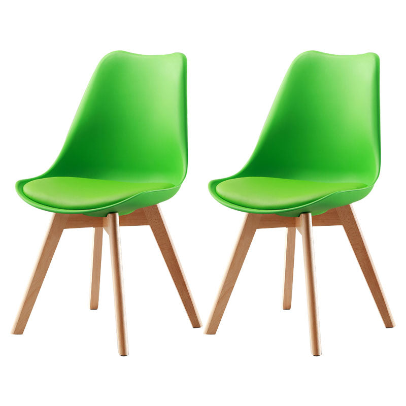 Modern Beech Solid Back Side Chair Matte Finish Upholstered Dining Chair Green Set of 2 Clearhalo ' kitchen&dining_furn' 'Dining Chairs' 'Dining Tables & Seating' 'dining_chair' 'Furniture' 'furniture_dining_chair' 'Kitchen & Dining Furniture' 'kitchen' 4655747