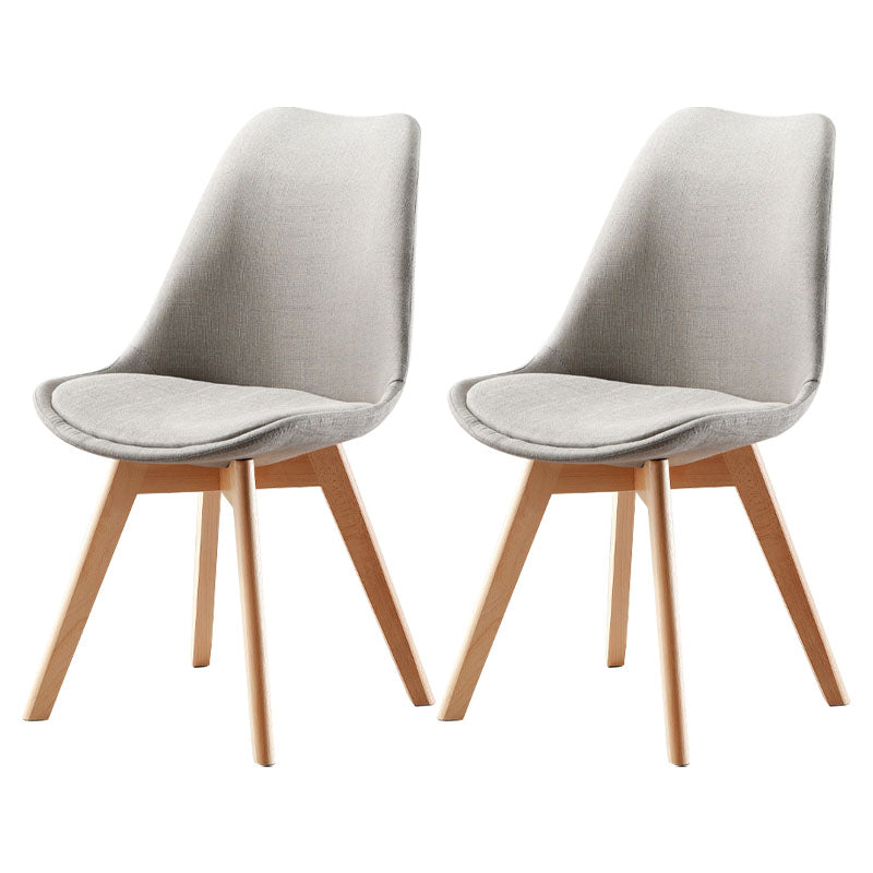 Modern Beech Solid Back Side Chair Matte Finish Upholstered Dining Chair Light Gray Set of 2 Clearhalo ' kitchen&dining_furn' 'Dining Chairs' 'Dining Tables & Seating' 'dining_chair' 'Furniture' 'furniture_dining_chair' 'Kitchen & Dining Furniture' 'kitchen' 4655748