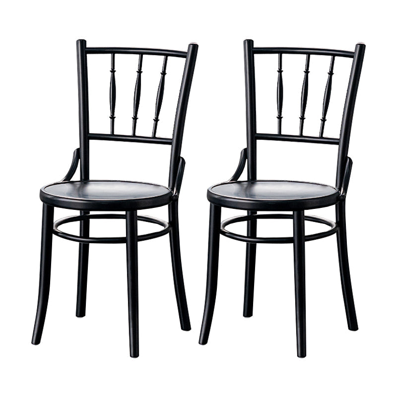 Traditional Chair Dining Armless Chairs with Wooden Legs for Kitchen Black 2 Piece Set Clearhalo ' kitchen&dining_furn' 'Dining Chairs' 'Dining Tables & Seating' 'dining_chair' 'furn' 'furn_dining_chair' 'Furniture' 'furniture_dining_chair' 'Kitchen & Dining Furniture' 'kitchen' 4655753