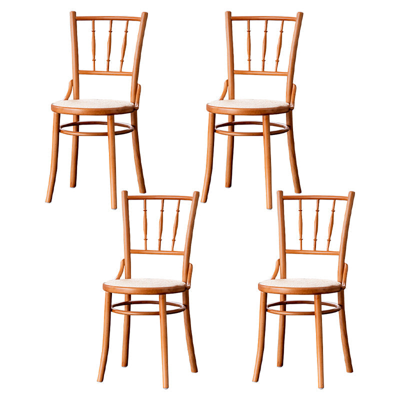 Traditional Chair Dining Armless Chairs with Wooden Legs for Kitchen Brown 4 Piece Set Clearhalo ' kitchen&dining_furn' 'Dining Chairs' 'Dining Tables & Seating' 'dining_chair' 'furn' 'furn_dining_chair' 'Furniture' 'furniture_dining_chair' 'Kitchen & Dining Furniture' 'kitchen' 4655761