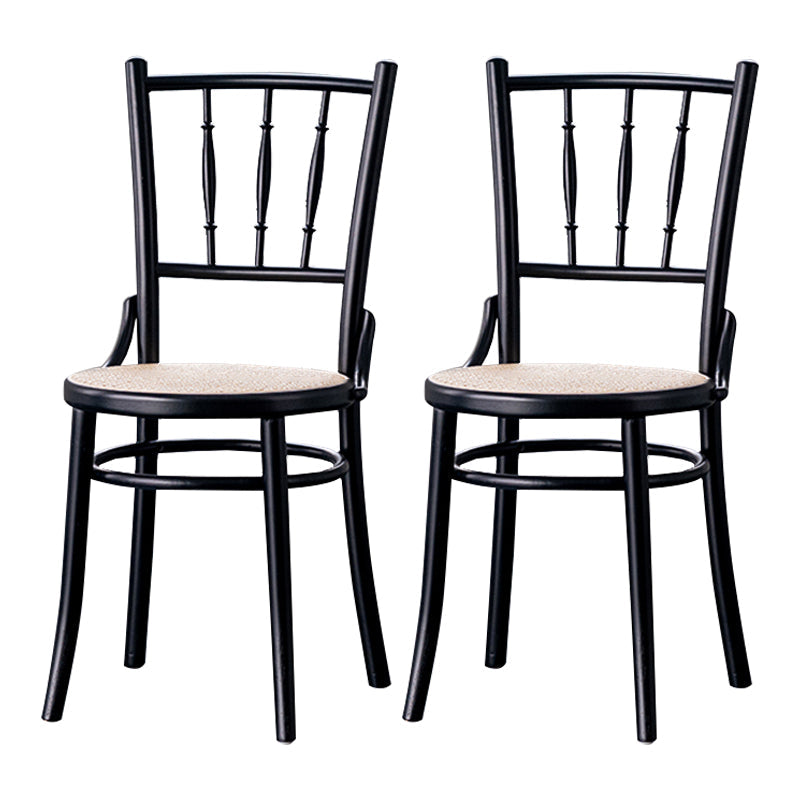 Traditional Chair Dining Armless Chairs with Wooden Legs for Kitchen Black White 2 Piece Set Clearhalo ' kitchen&dining_furn' 'Dining Chairs' 'Dining Tables & Seating' 'dining_chair' 'furn' 'furn_dining_chair' 'Furniture' 'furniture_dining_chair' 'Kitchen & Dining Furniture' 'kitchen' 4655770