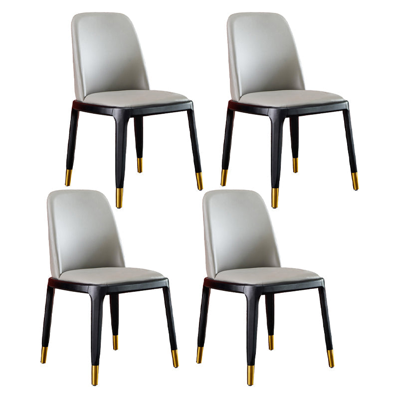 Wood Industrial Dining Kitchen Room Side Chair Parsons Chair Grey-Gold 4 Piece Set Clearhalo ' kitchen&dining_furn' 'Dining Chairs' 'Dining Tables & Seating' 'dining_chair' 'furn' 'furn_dining_chair' 'Furniture' 'furniture_dining_chair' 'Kitchen & Dining Furniture' 'kitchen' 4655798