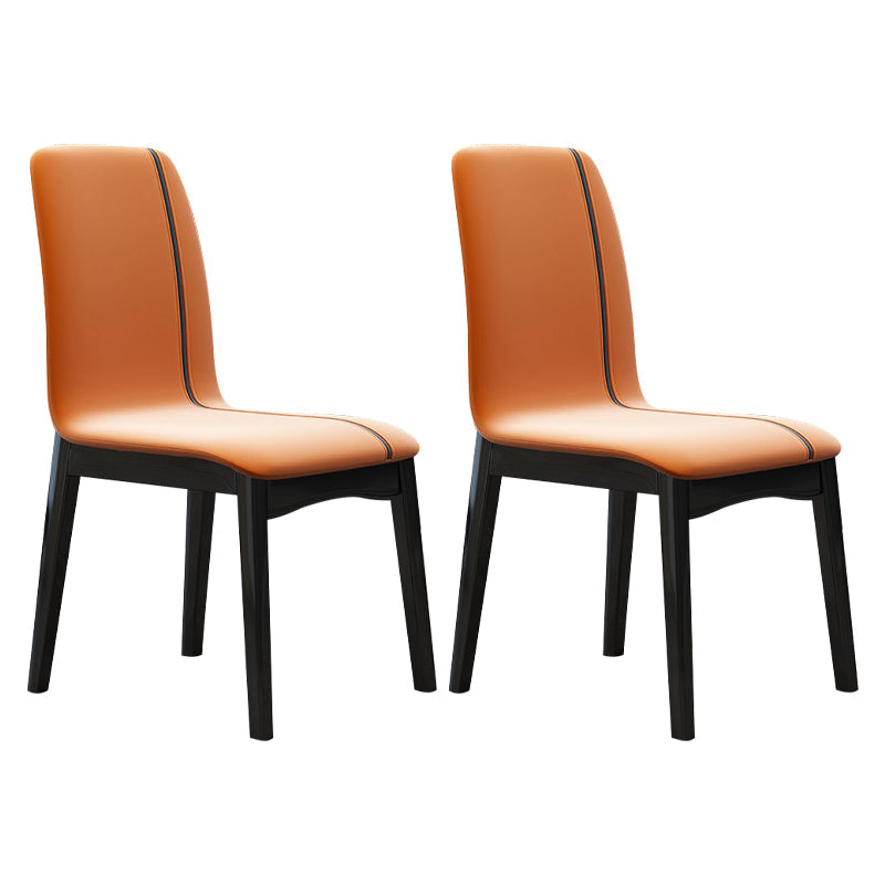 Industrial Wood Dining Kitchen Room Side Chair Parsons Chair Orange 2 Piece Set Clearhalo ' kitchen&dining_furn' 'Dining Chairs' 'Dining Tables & Seating' 'dining_chair' 'furn' 'furn_dining_chair' 'Furniture' 'furniture_dining_chair' 'Kitchen & Dining Furniture' 'kitchen' 4655814