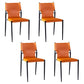 Industrial Style Armless Solid Back Chair for Kitchen Leather Dining Side Chair Orange 4 Piece Set Clearhalo ' kitchen&dining_furn' 'Dining Chairs' 'Dining Tables & Seating' 'dining_chair' 'furn' 'furn_dining_chair' 'Furniture' 'furniture_dining_chair' 'Kitchen & Dining Furniture' 'kitchen' 4655831