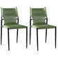 Industrial Style Armless Solid Back Chair for Kitchen Leather Dining Side Chair Green 2 Piece Set Clearhalo ' kitchen&dining_furn' 'Dining Chairs' 'Dining Tables & Seating' 'dining_chair' 'furn' 'furn_dining_chair' 'Furniture' 'furniture_dining_chair' 'Kitchen & Dining Furniture' 'kitchen' 4655835