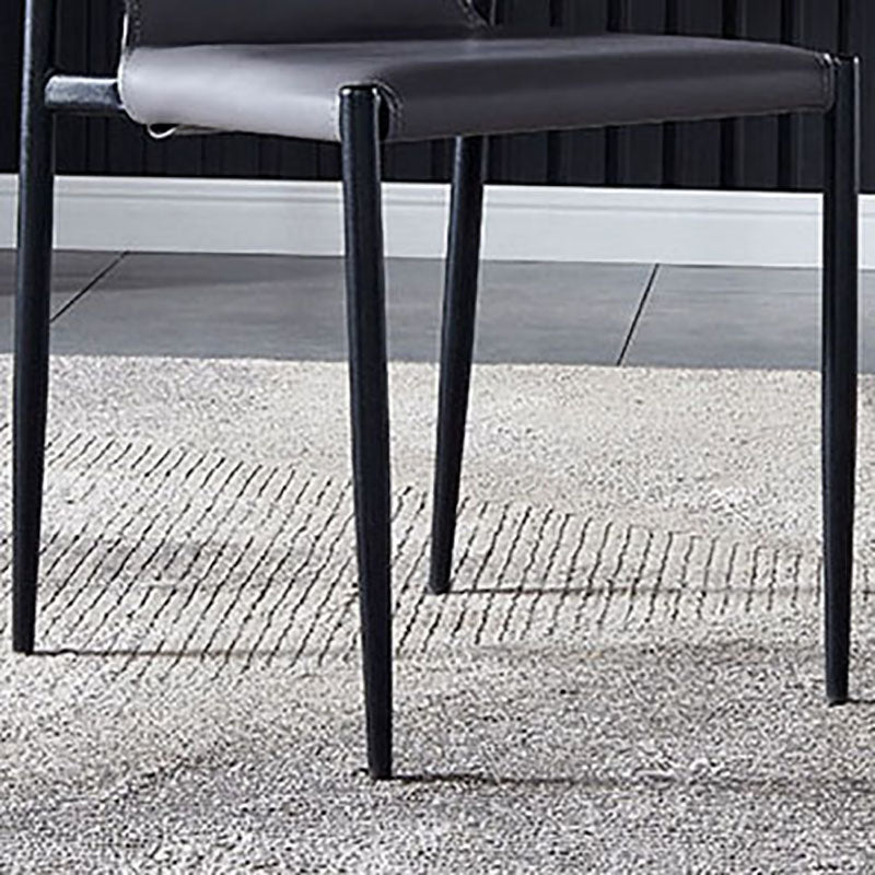 Industrial Style Armless Solid Back Chair for Kitchen Leather Dining Side Chair Clearhalo ' kitchen&dining_furn' 'Dining Chairs' 'Dining Tables & Seating' 'dining_chair' 'furn' 'furn_dining_chair' 'Furniture' 'furniture_dining_chair' 'Kitchen & Dining Furniture' 'kitchen' 4655836