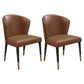 Modern Hotel Wingback Side Chair Matte Finish Upholstered Dining Chair Brown 2 Piece Set Clearhalo ' kitchen&dining_furn' 'Dining Chairs' 'Dining Tables & Seating' 'dining_chair' 'furn' 'furn_dining_chair' 'Furniture' 'furniture_dining_chair' 'Kitchen & Dining Furniture' 'kitchen' 4655846