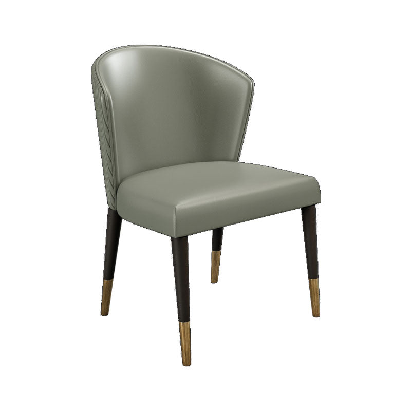 Modern Hotel Wingback Side Chair Matte Finish Upholstered Dining Chair Grey 1 Piece Clearhalo ' kitchen&dining_furn' 'Dining Chairs' 'Dining Tables & Seating' 'dining_chair' 'furn' 'furn_dining_chair' 'Furniture' 'furniture_dining_chair' 'Kitchen & Dining Furniture' 'kitchen' 4655850