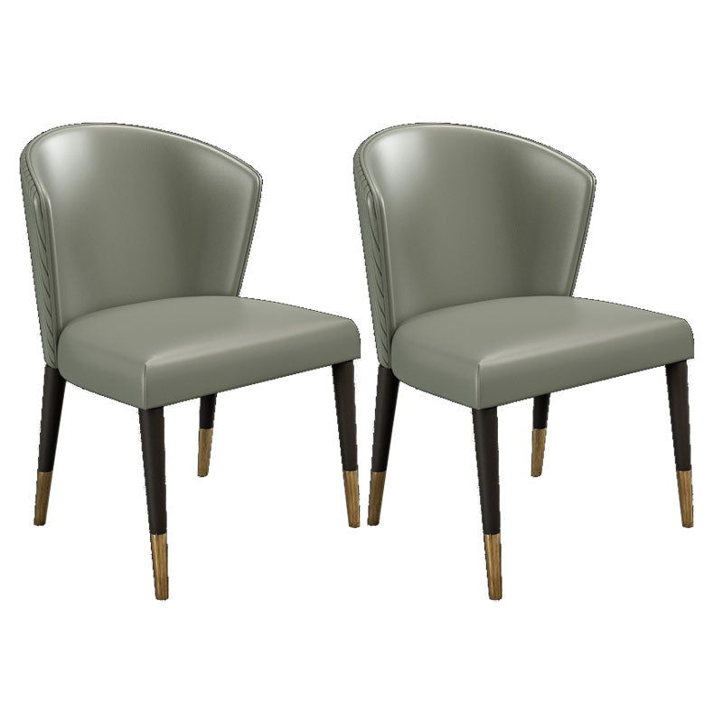 Modern Hotel Wingback Side Chair Matte Finish Upholstered Dining Chair Grey 2 Piece Set Clearhalo ' kitchen&dining_furn' 'Dining Chairs' 'Dining Tables & Seating' 'dining_chair' 'furn' 'furn_dining_chair' 'Furniture' 'furniture_dining_chair' 'Kitchen & Dining Furniture' 'kitchen' 4655851