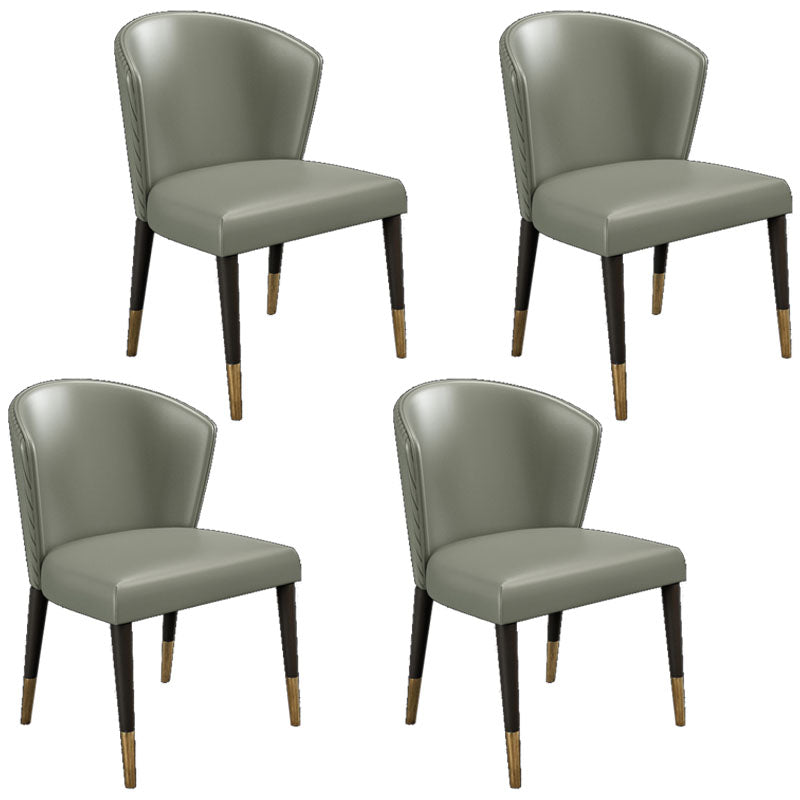 Modern Hotel Wingback Side Chair Matte Finish Upholstered Dining Chair Grey 4 Piece Set Clearhalo ' kitchen&dining_furn' 'Dining Chairs' 'Dining Tables & Seating' 'dining_chair' 'furn' 'furn_dining_chair' 'Furniture' 'furniture_dining_chair' 'Kitchen & Dining Furniture' 'kitchen' 4655854