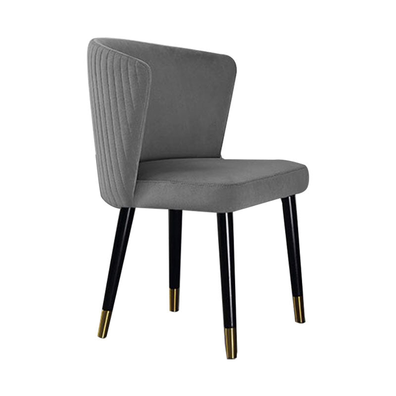 Modern Hotel Wingback Side Chair Matte Finish Upholstered Dining Chair Dark Gray 1 Piece Clearhalo ' kitchen&dining_furn' 'Dining Chairs' 'Dining Tables & Seating' 'dining_chair' 'furn' 'furn_dining_chair' 'Furniture' 'furniture_dining_chair' 'Kitchen & Dining Furniture' 'kitchen' 4655855