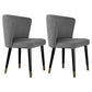 Modern Hotel Wingback Side Chair Matte Finish Upholstered Dining Chair Dark Gray 2 Piece Set Clearhalo ' kitchen&dining_furn' 'Dining Chairs' 'Dining Tables & Seating' 'dining_chair' 'furn' 'furn_dining_chair' 'Furniture' 'furniture_dining_chair' 'Kitchen & Dining Furniture' 'kitchen' 4655857