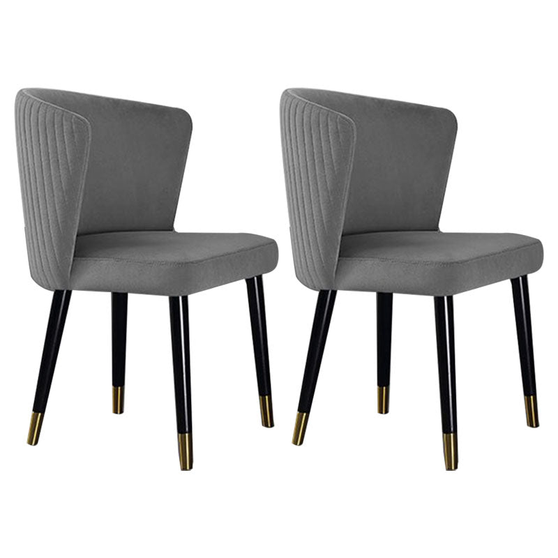 Modern Hotel Wingback Side Chair Matte Finish Upholstered Dining Chair Dark Gray 2 Piece Set Clearhalo ' kitchen&dining_furn' 'Dining Chairs' 'Dining Tables & Seating' 'dining_chair' 'furn' 'furn_dining_chair' 'Furniture' 'furniture_dining_chair' 'Kitchen & Dining Furniture' 'kitchen' 4655857