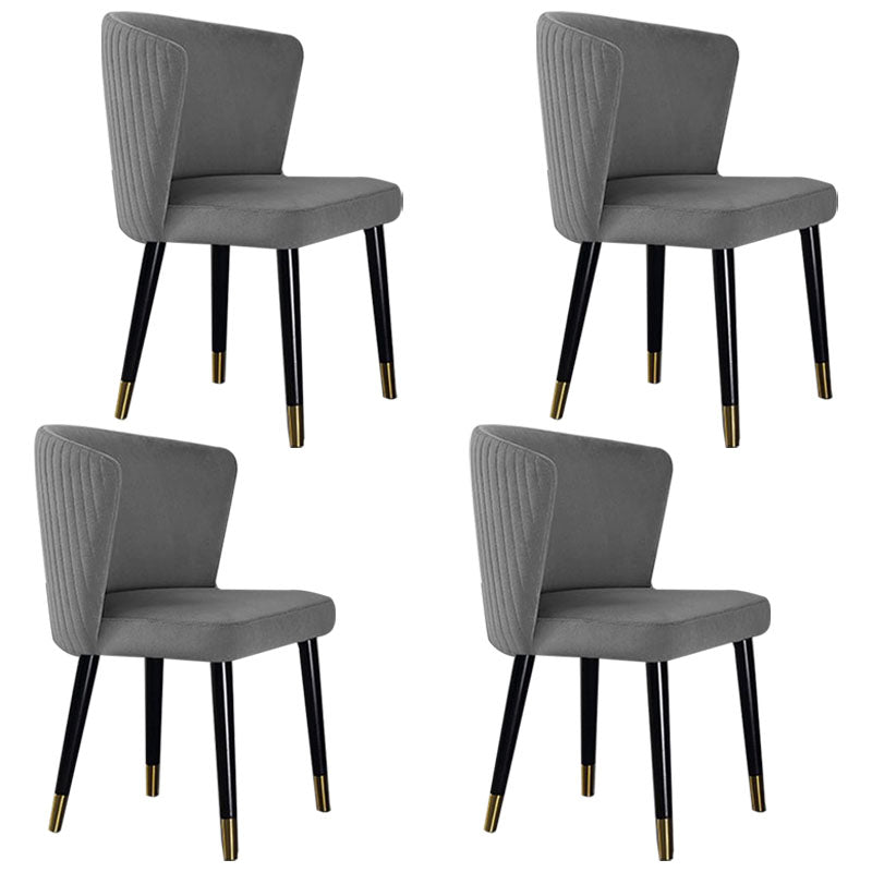 Modern Hotel Wingback Side Chair Matte Finish Upholstered Dining Chair Dark Gray 4 Piece Set Clearhalo ' kitchen&dining_furn' 'Dining Chairs' 'Dining Tables & Seating' 'dining_chair' 'furn' 'furn_dining_chair' 'Furniture' 'furniture_dining_chair' 'Kitchen & Dining Furniture' 'kitchen' 4655859
