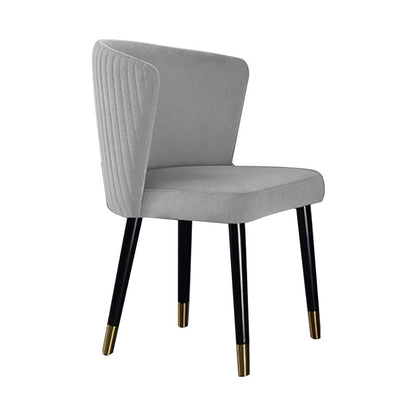Modern Hotel Wingback Side Chair Matte Finish Upholstered Dining Chair Light Gray 1 Piece Clearhalo ' kitchen&dining_furn' 'Dining Chairs' 'Dining Tables & Seating' 'dining_chair' 'furn' 'furn_dining_chair' 'Furniture' 'furniture_dining_chair' 'Kitchen & Dining Furniture' 'kitchen' 4655867