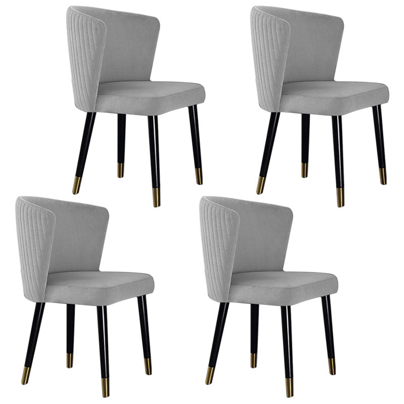 Modern Hotel Wingback Side Chair Matte Finish Upholstered Dining Chair Light Gray 4 Piece Set Clearhalo ' kitchen&dining_furn' 'Dining Chairs' 'Dining Tables & Seating' 'dining_chair' 'furn' 'furn_dining_chair' 'Furniture' 'furniture_dining_chair' 'Kitchen & Dining Furniture' 'kitchen' 4655869