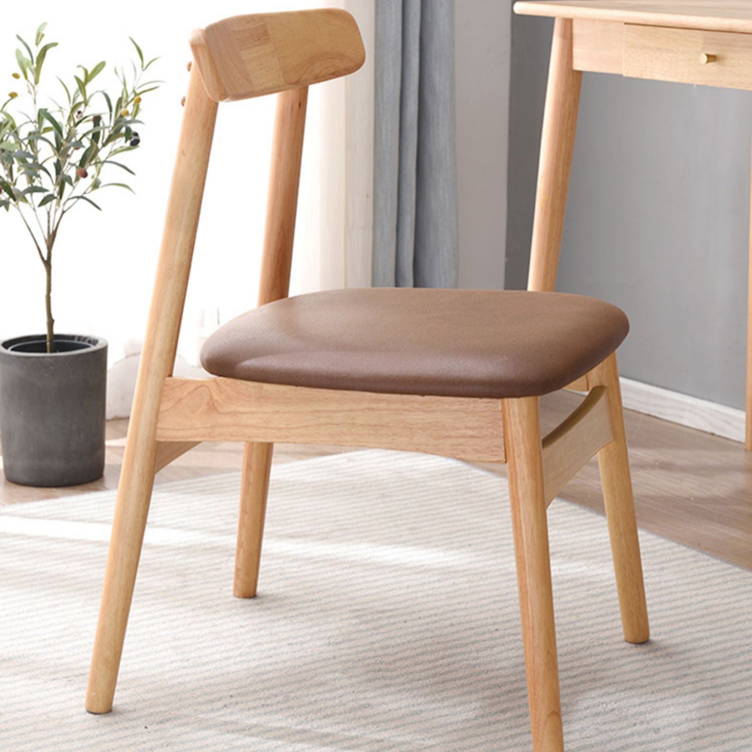 Industrial Wood Dining Kitchen Room Side Chair Open Back Chair Clearhalo ' kitchen&dining_furn' 'Dining Chairs' 'Dining Tables & Seating' 'dining_chair' 'furn' 'furn_dining_chair' 'Furniture' 'furniture_dining_chair' 'Kitchen & Dining Furniture' 'kitchen' 4655875