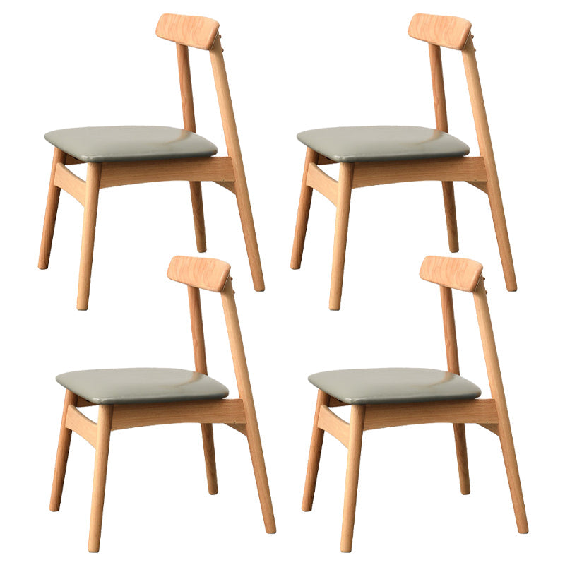 Industrial Wood Dining Kitchen Room Side Chair Open Back Chair Grey 4 Piece Set Natural Wood Clearhalo ' kitchen&dining_furn' 'Dining Chairs' 'Dining Tables & Seating' 'dining_chair' 'furn' 'furn_dining_chair' 'Furniture' 'furniture_dining_chair' 'Kitchen & Dining Furniture' 'kitchen' 4655876