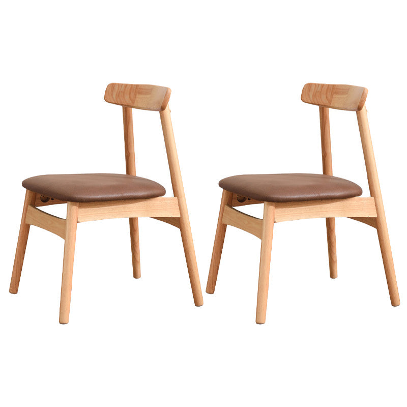 Industrial Wood Dining Kitchen Room Side Chair Open Back Chair Brown 2 Piece Set Natural Wood Clearhalo ' kitchen&dining_furn' 'Dining Chairs' 'Dining Tables & Seating' 'dining_chair' 'furn' 'furn_dining_chair' 'Furniture' 'furniture_dining_chair' 'Kitchen & Dining Furniture' 'kitchen' 4655879