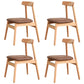 Industrial Wood Dining Kitchen Room Side Chair Open Back Chair Brown 4 Piece Set Natural Wood Clearhalo ' kitchen&dining_furn' 'Dining Chairs' 'Dining Tables & Seating' 'dining_chair' 'furn' 'furn_dining_chair' 'Furniture' 'furniture_dining_chair' 'Kitchen & Dining Furniture' 'kitchen' 4655881