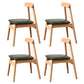 Industrial Wood Dining Kitchen Room Side Chair Open Back Chair Blackish Green 4 Piece Set Natural Wood Clearhalo ' kitchen&dining_furn' 'Dining Chairs' 'Dining Tables & Seating' 'dining_chair' 'furn' 'furn_dining_chair' 'Furniture' 'furniture_dining_chair' 'Kitchen & Dining Furniture' 'kitchen' 4655888