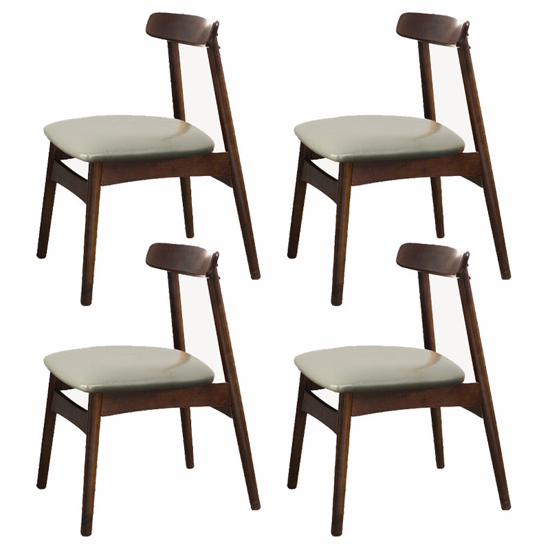 Industrial Wood Dining Kitchen Room Side Chair Open Back Chair Grey 4 Piece Set Walnut Clearhalo ' kitchen&dining_furn' 'Dining Chairs' 'Dining Tables & Seating' 'dining_chair' 'furn' 'furn_dining_chair' 'Furniture' 'furniture_dining_chair' 'Kitchen & Dining Furniture' 'kitchen' 4655891