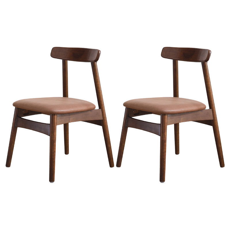 Industrial Wood Dining Kitchen Room Side Chair Open Back Chair Brown 2 Piece Set Walnut Clearhalo ' kitchen&dining_furn' 'Dining Chairs' 'Dining Tables & Seating' 'dining_chair' 'furn' 'furn_dining_chair' 'Furniture' 'furniture_dining_chair' 'Kitchen & Dining Furniture' 'kitchen' 4655892