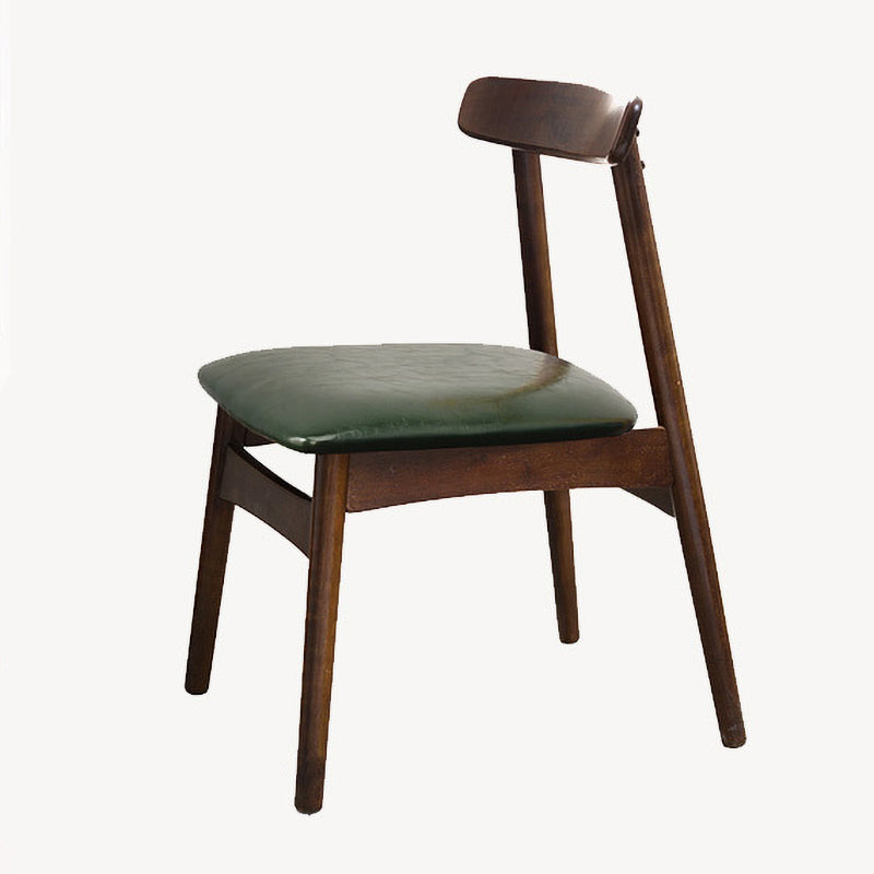 Industrial Wood Dining Kitchen Room Side Chair Open Back Chair Blackish Green 1 Piece Walnut Clearhalo ' kitchen&dining_furn' 'Dining Chairs' 'Dining Tables & Seating' 'dining_chair' 'furn' 'furn_dining_chair' 'Furniture' 'furniture_dining_chair' 'Kitchen & Dining Furniture' 'kitchen' 4655894