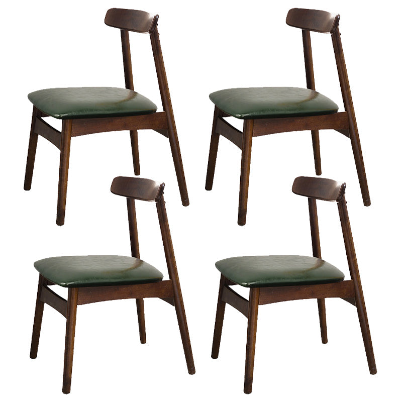 Industrial Wood Dining Kitchen Room Side Chair Open Back Chair Blackish Green 4 Piece Set Walnut Clearhalo ' kitchen&dining_furn' 'Dining Chairs' 'Dining Tables & Seating' 'dining_chair' 'furn' 'furn_dining_chair' 'Furniture' 'furniture_dining_chair' 'Kitchen & Dining Furniture' 'kitchen' 4655896