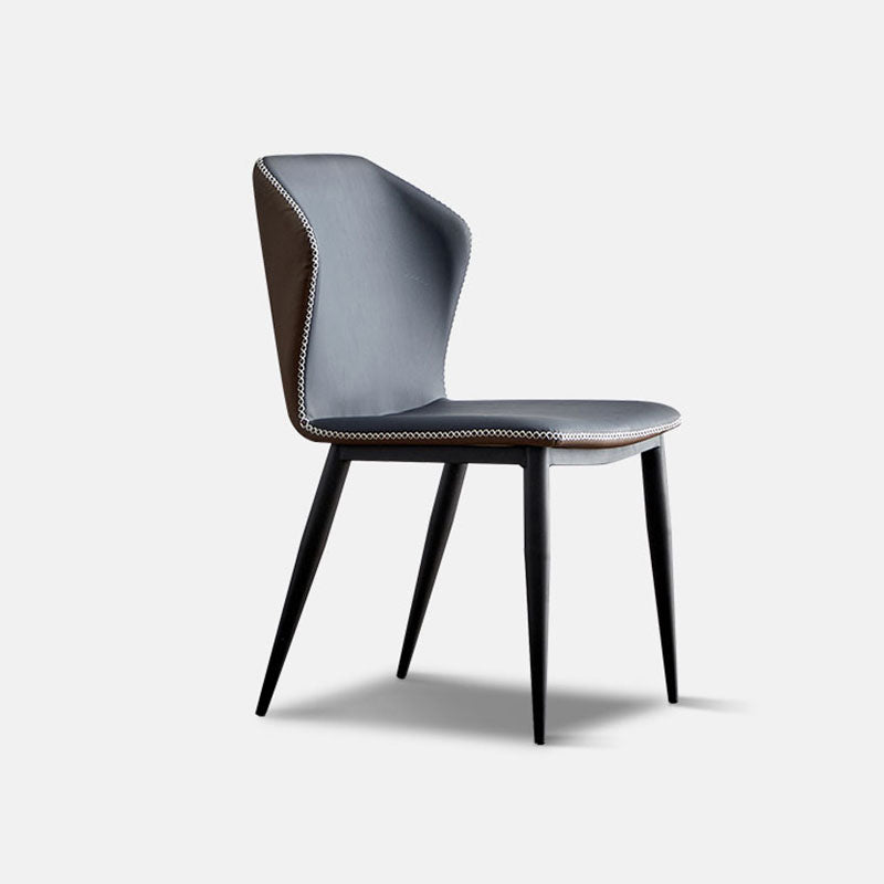 Industrial Armless Wingback Parsons Chair for Kitchen Faux Leather Dining Chairs Clearhalo ' kitchen&dining_furn' 'Dining Chairs' 'Dining Tables & Seating' 'dining_chair' 'furn' 'furn_dining_chair' 'Furniture' 'furniture_dining_chair' 'Kitchen & Dining Furniture' 'kitchen' 4655914