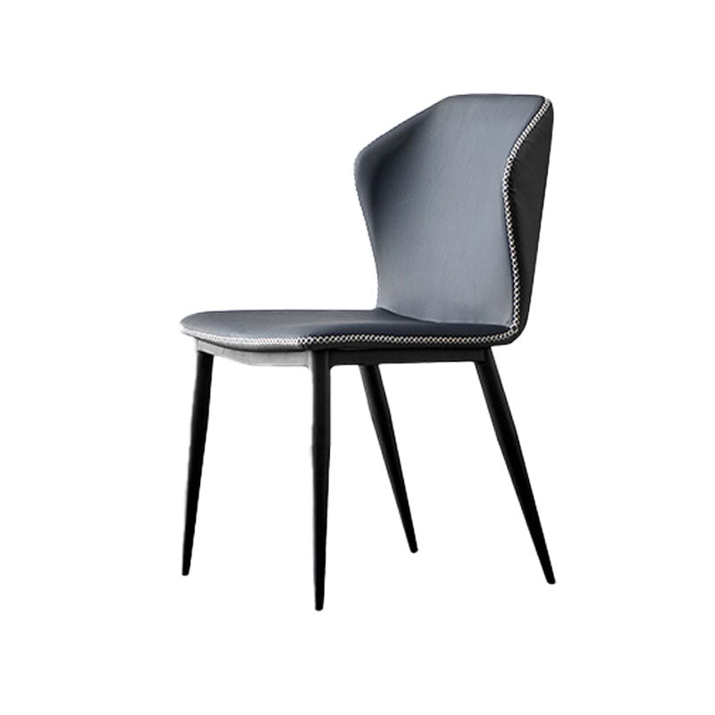 Industrial Armless Wingback Parsons Chair for Kitchen Faux Leather Dining Chairs Blue 1 Piece Clearhalo ' kitchen&dining_furn' 'Dining Chairs' 'Dining Tables & Seating' 'dining_chair' 'furn' 'furn_dining_chair' 'Furniture' 'furniture_dining_chair' 'Kitchen & Dining Furniture' 'kitchen' 4655916